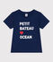 Kurzärmeliges Unisex Kinder-T-Shirt aus bedruckter Baumwolle  blau MEDIEVAL