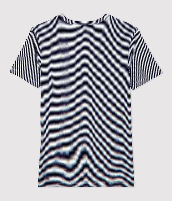 IKONISCHES T-Shirt mit V-Ausschnitt aus Bio-Baumwolle für Damen blau SMOKING/weiss MARSHMALLOW