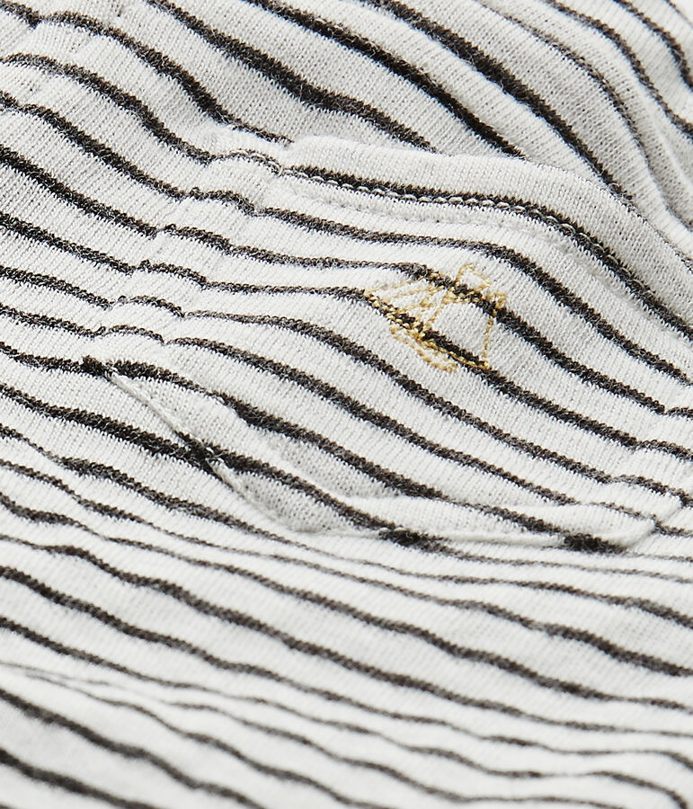 Gestreifte Baby-Jungen-Hose weiss/grau