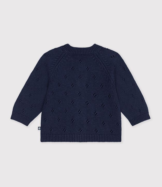 Baby-Cardigan aus einfarbigem Woll- und Baumwollstrick SOIR