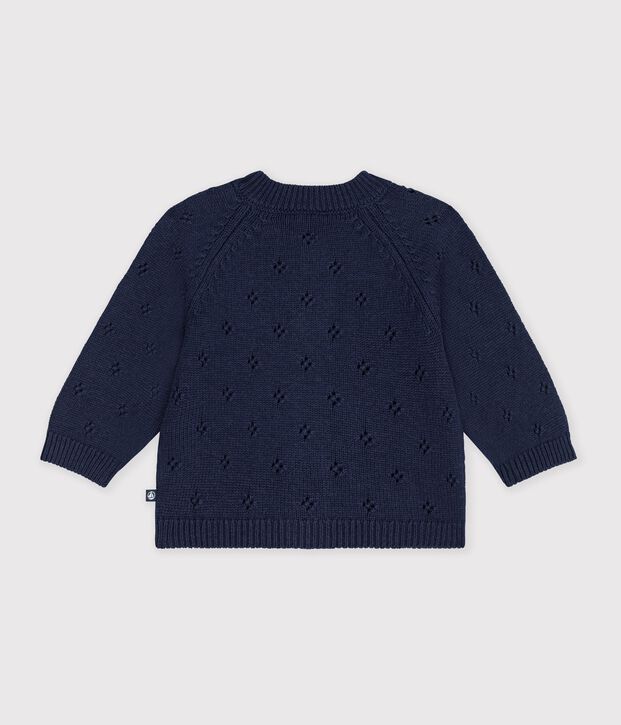 Baby-Cardigan aus einfarbigem Woll- und Baumwollstrick SOIR