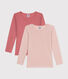 2er-Set Kinder-T-Shirts aus einfarbiger Baumwolle mit Lochstickerei