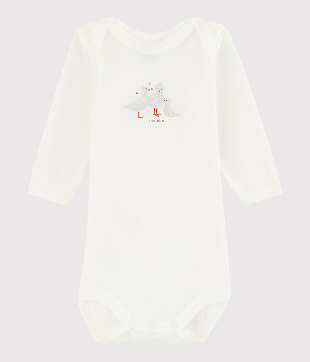 Lang&auml;rmeliger Baby-Body M&auml;dchen weiss