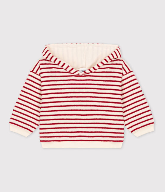 Baby-Kapuzensweatshirt aus Frottee weiss AVALANCHE/ STOP