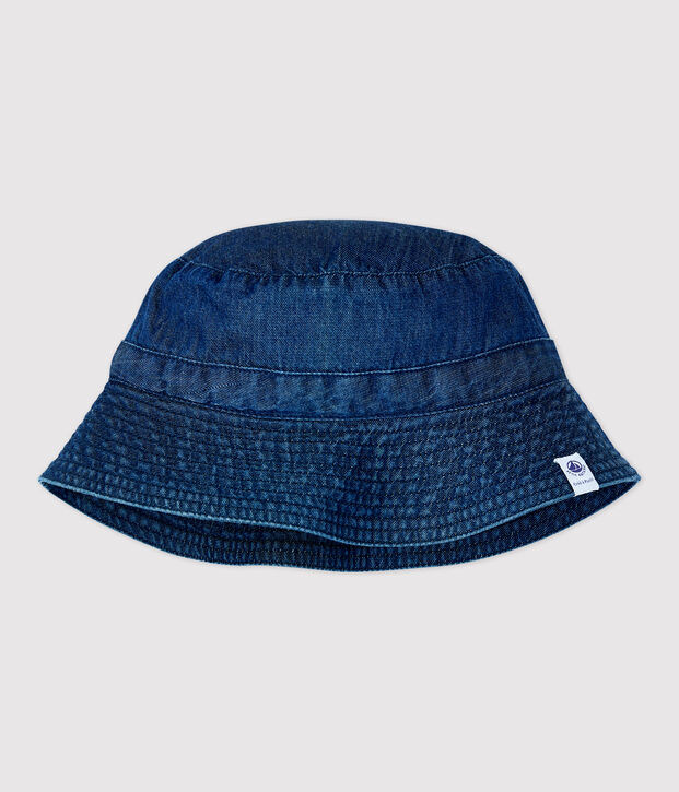Baby-Sonnenhut aus Bio-Baumwolle blau