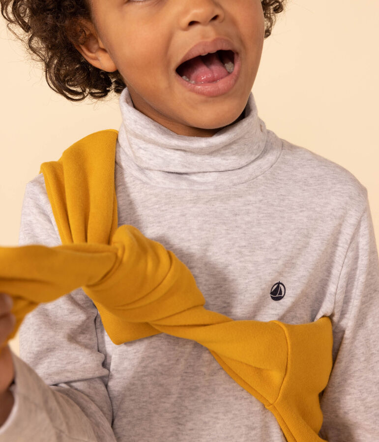 Kinder-Rollkragenshirt aus Baumwolle grau