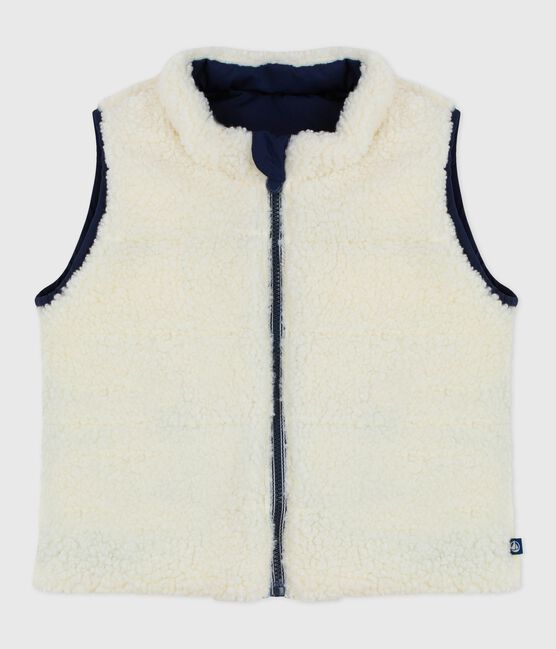 Ärmellose Baby-Weste zum Wenden blau SMOKING/ MILK