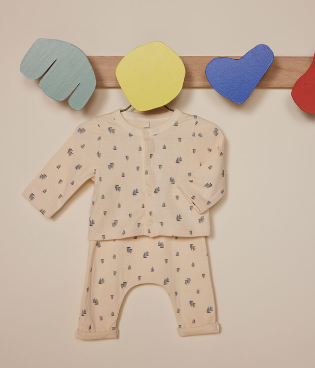 2-teiliges Baby-Set aus Doppeljersey naturfarben/vielfarbig