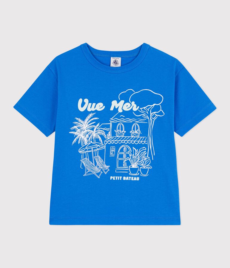 Kurz&auml;rmeliges Kinder T-Shirt aus Baumwolle blau