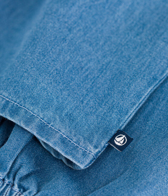 Langärmelige Bluse aus Denim für Mädchen blau DENIM CLAIR