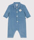 Langer Baby-Overall aus einfarbigem Fein-Cord im Tankwart-Stil