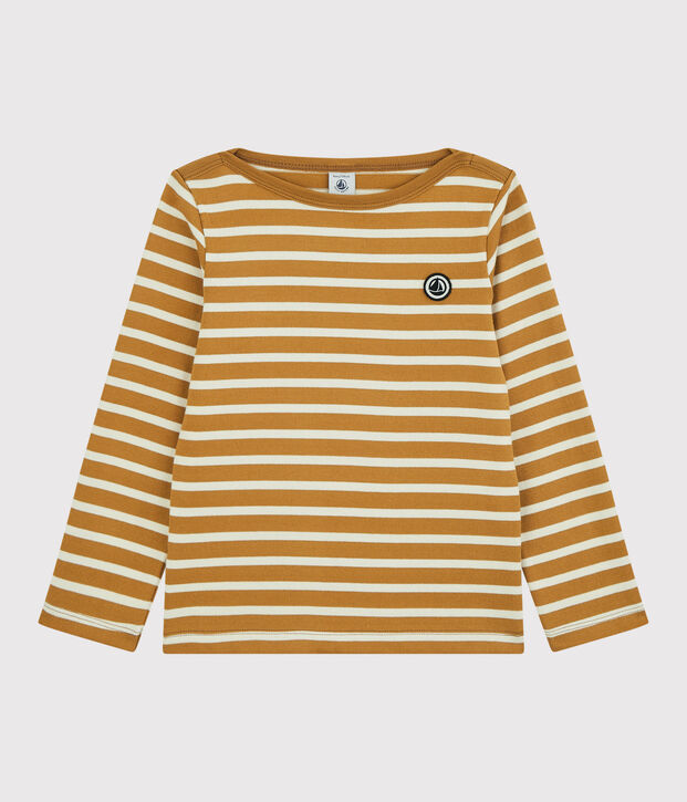Streifenshirt aus Baumwolle f&uuml;r M&auml;dchen und Jungen gelb/naturfarben