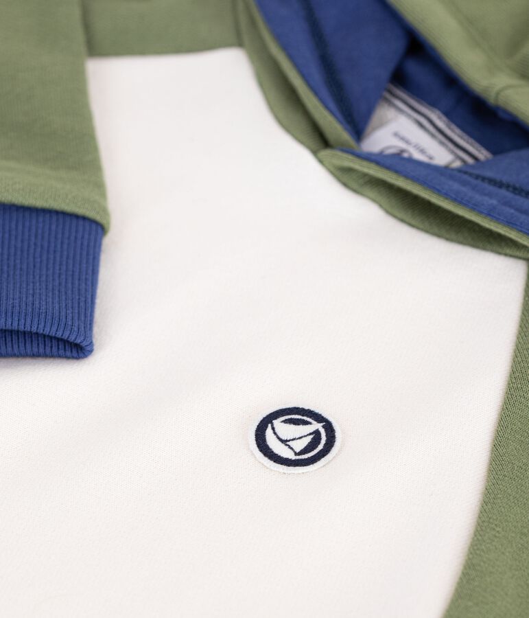 Kinder-Kapuzensweatshirt aus Baumwolle MILK/ MULTICO