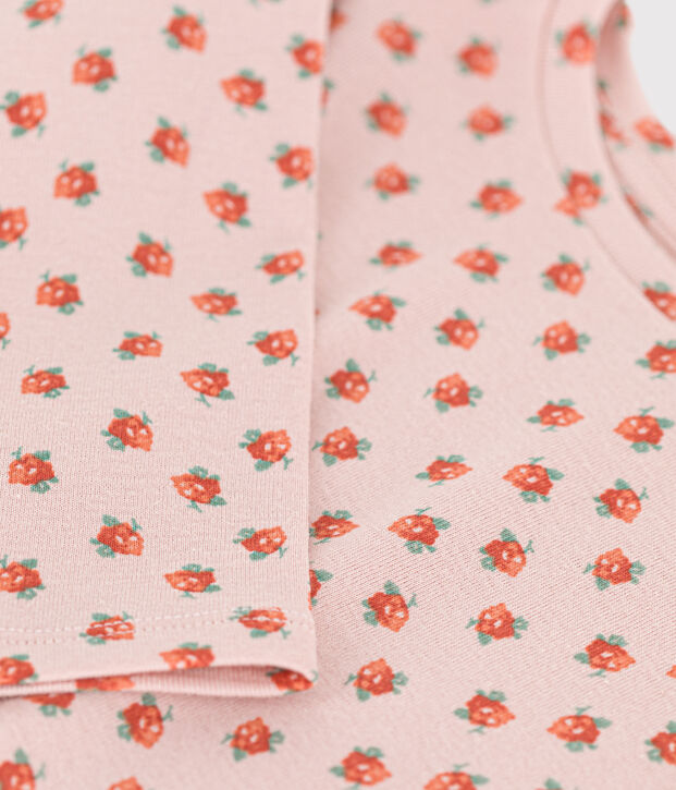 Lang&auml;rmeliges T-Shirt aus Baumwolle f&uuml;r Kinder/M&auml;dchen rosa/vielfarbig