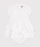 Baby-Kleid und Bloomer aus Baumwoll-Piqué weiss ECUME