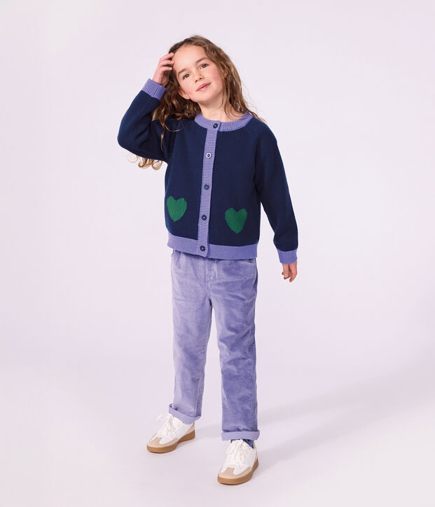 Kinder-Hose aus Feincord violett