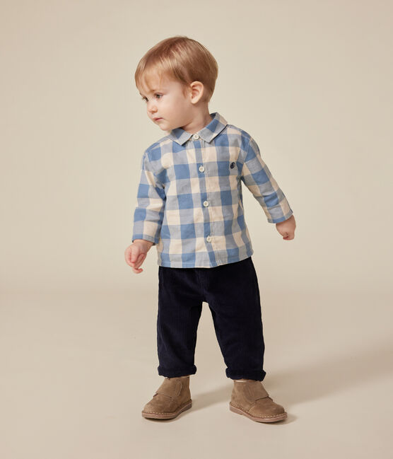 Baby-Hemd aus Flanell blau BEACH/ AVALANCHE