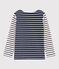 Langärmeliges Kinder-T-Shirt aus Jersey für Mädchen weiss MARSHMALLOW/blau SMOKING