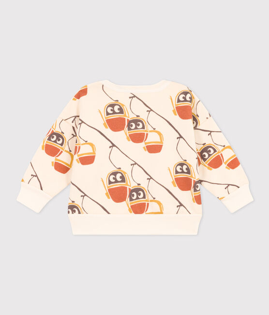 Baby-Sweatshirt aus bedrucktem Molton weiss AVALANCHE/ MULTICO