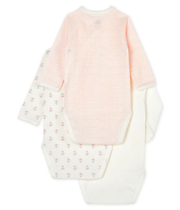 3er-Set lang&auml;rmlige Bodys f&uuml;r Neugeborene vielfarbig