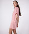 Damen-Kurzpyjama aus Baumwolle mit Streifen rot MARSHMALLOW/ SPI