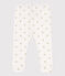 Baby-Leggings aus Baumwolle mit Blumenmuster weiss MARSHMALLOW/grau GRIS