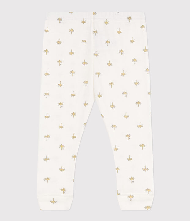 Baby-Leggings aus Baumwolle mit Blumenmuster weiss/grau