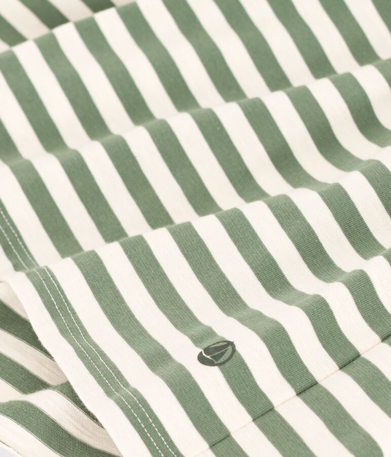 Kurz&auml;rmeliges gestreiftes Kleid aus Baumwolle Kinder/M&auml;dchen gr&uuml;n CROCO/ AVALANCHE