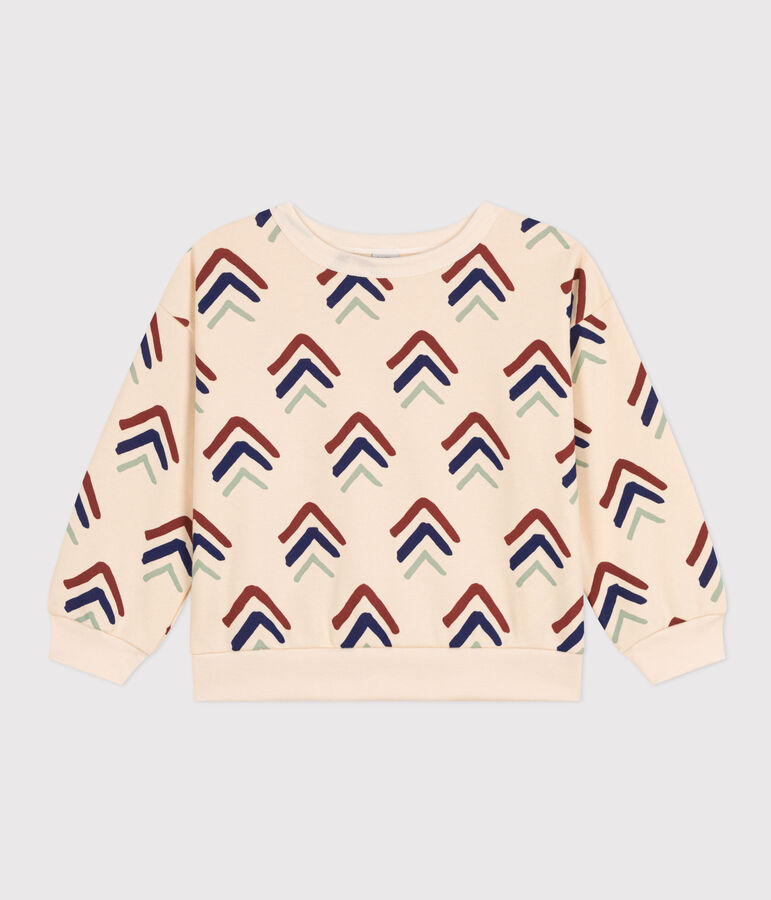 Kinder-Sweatshirt aus Molton mit Printmotiv naturfarben/vielfarbig