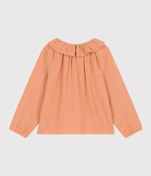 Lang&auml;rmelige Kinderbluse aus Musselin-Stoff f&uuml;r M&auml;dchen rosa