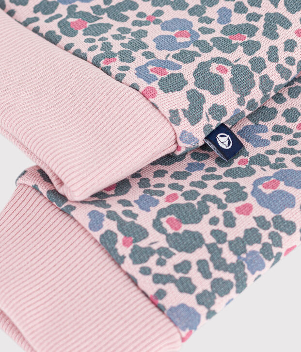 Kinder-Sweatshirt aus gemusterter Baumwolle rosa/vielfarbig