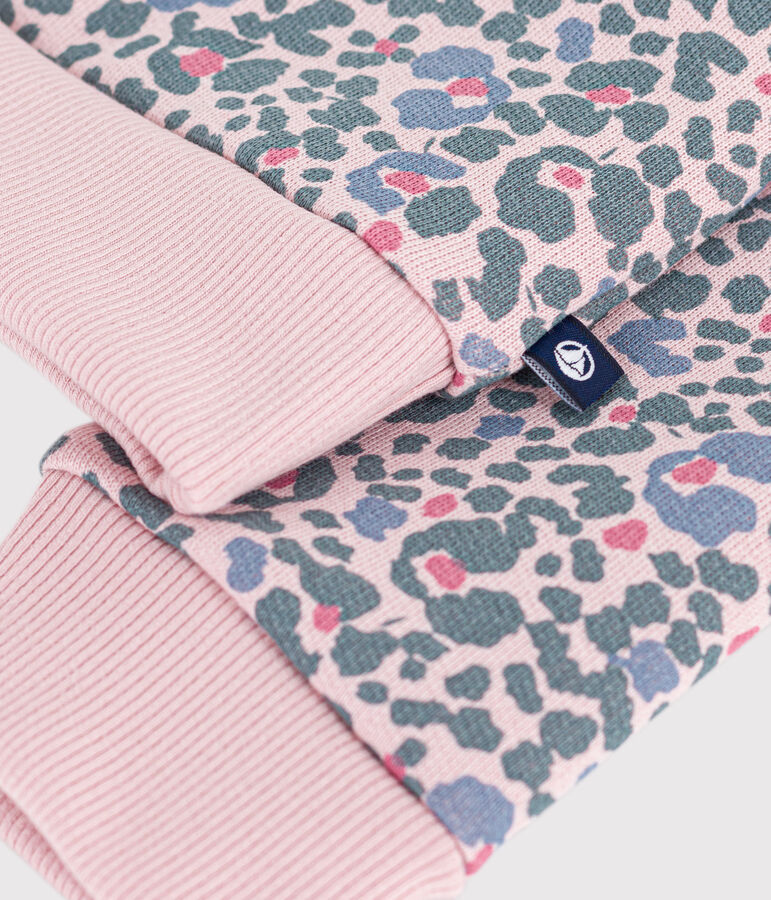 Kinder-Sweatshirt aus gemusterter Baumwolle rosa/vielfarbig