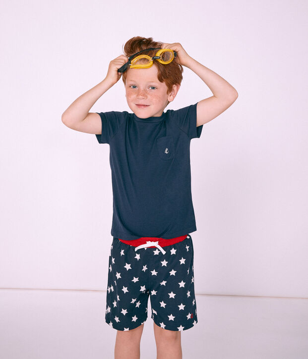 Strandshort Jungen blau/weiss