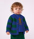 Baby-Cardigan aus Woll- und Baumwollstrick mit Streifen