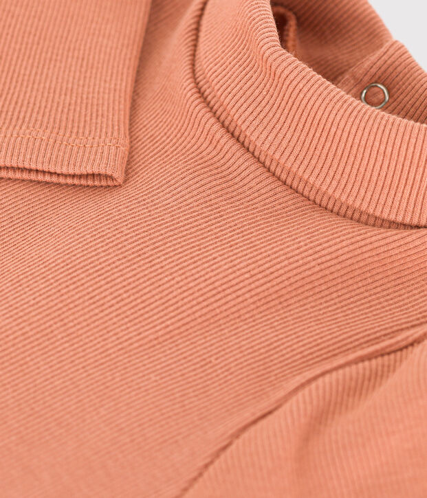 Lang&auml;rmeliger Baby-Body aus Baumwolle mit Rollkragen rosa