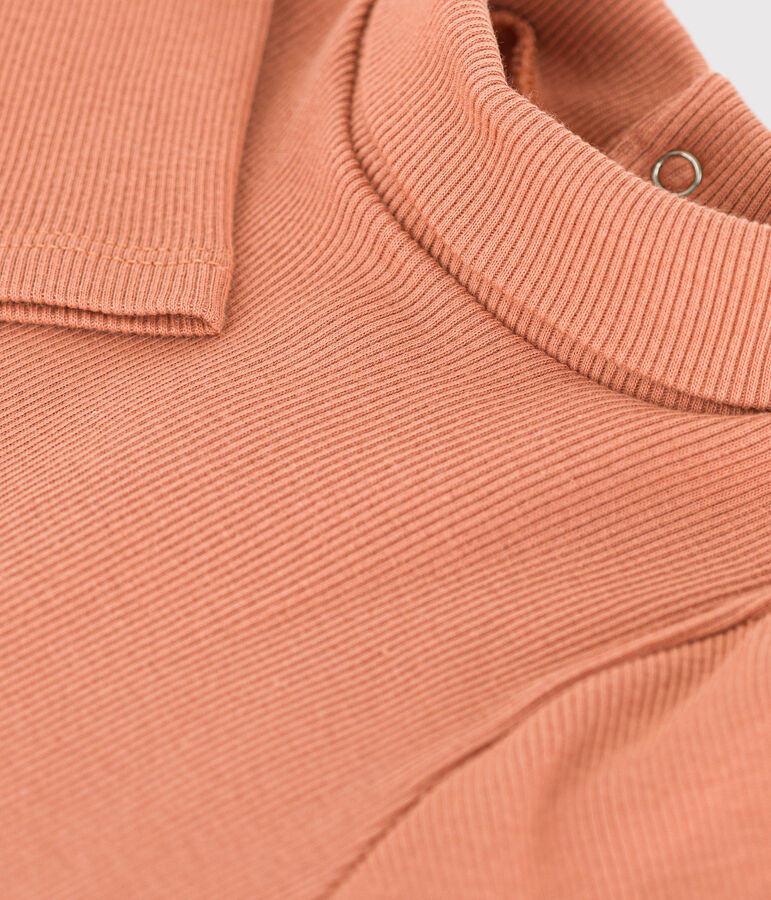 Lang&auml;rmeliger Baby-Body aus Baumwolle mit Rollkragen rosa