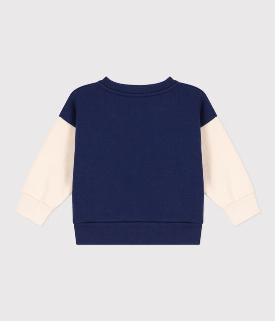 Baby College-Jacke aus Molton blau CHALOUPE/weiss AVALANCHE