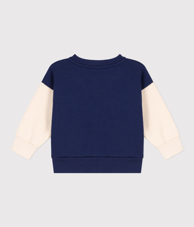 Baby College-Jacke aus Molton blau/naturfarben