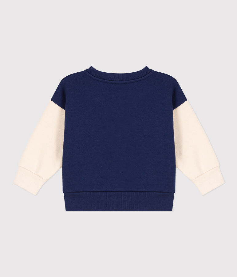 Baby College-Jacke aus Molton blau/naturfarben
