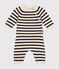 Baby-Set aus Woll- und Baumwoll-Strick mit Marinestreifen weiss AVALANCHE/blau SMOKING