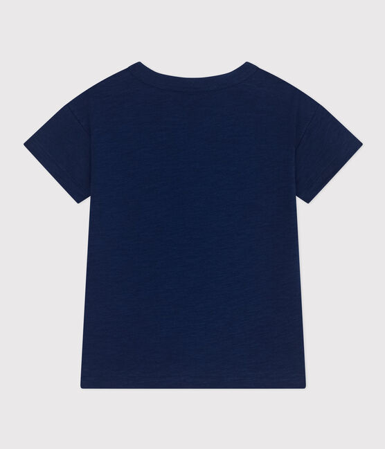 T-Shirt aus geflammtem Jersey Kinder/Jungen blau MEDIEVAL