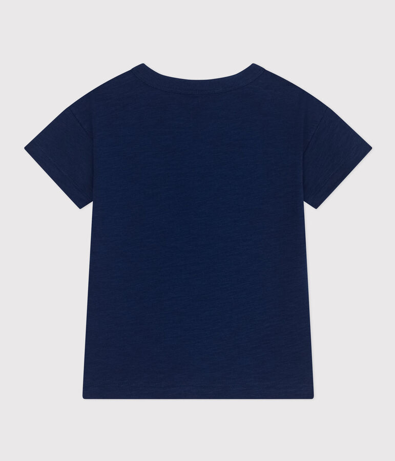 T-Shirt aus geflammtem Jersey Kinder/Jungen blau