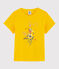 Kurzärmliges Kinder-T-Shirt aus Baumwolle für Mädchen gelb JAUNE