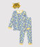 Kinderpyjama aus Baumwolle mit leuchtendem Leopardenmotiv weiss MARSHMALLOW/weiss MULTICO