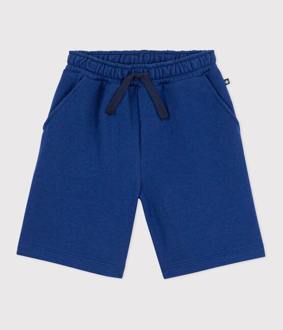 Kinder-Bermudashorts aus einfarbiger Baumwolle blau CREPUSCULE