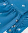 Langbeinige Baby-Latzhose aus Baumwolle mit bestickten Blumen blau ALASKA/weiss MARSHMALLOW