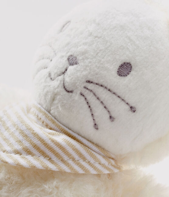 Baby-Kuschelhäschen aus Sherpa-Fleece mit integrierter Spieluhr weiss MARSHMALLOW
