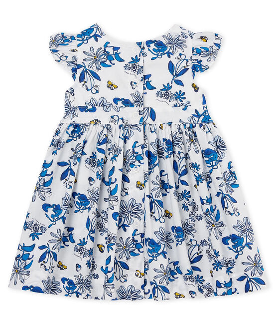 Kurzärmeliges baby-kleid mädchen weiss MARSHMALLOW/weiss MULTICO
