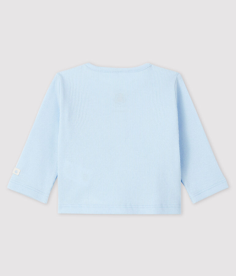 Baby-Cardigan aus 2x2-Rippstrick aus Bio-Baumwolle blau FRAICHEUR