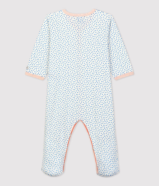 Baby-Strampler aus Bio-Baumwolle weiss MARSHMALLOW/blau BRASIER
